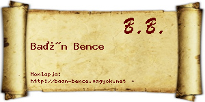 Baán Bence névjegykártya