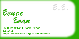 bence baan business card