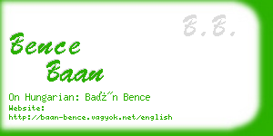 bence baan business card